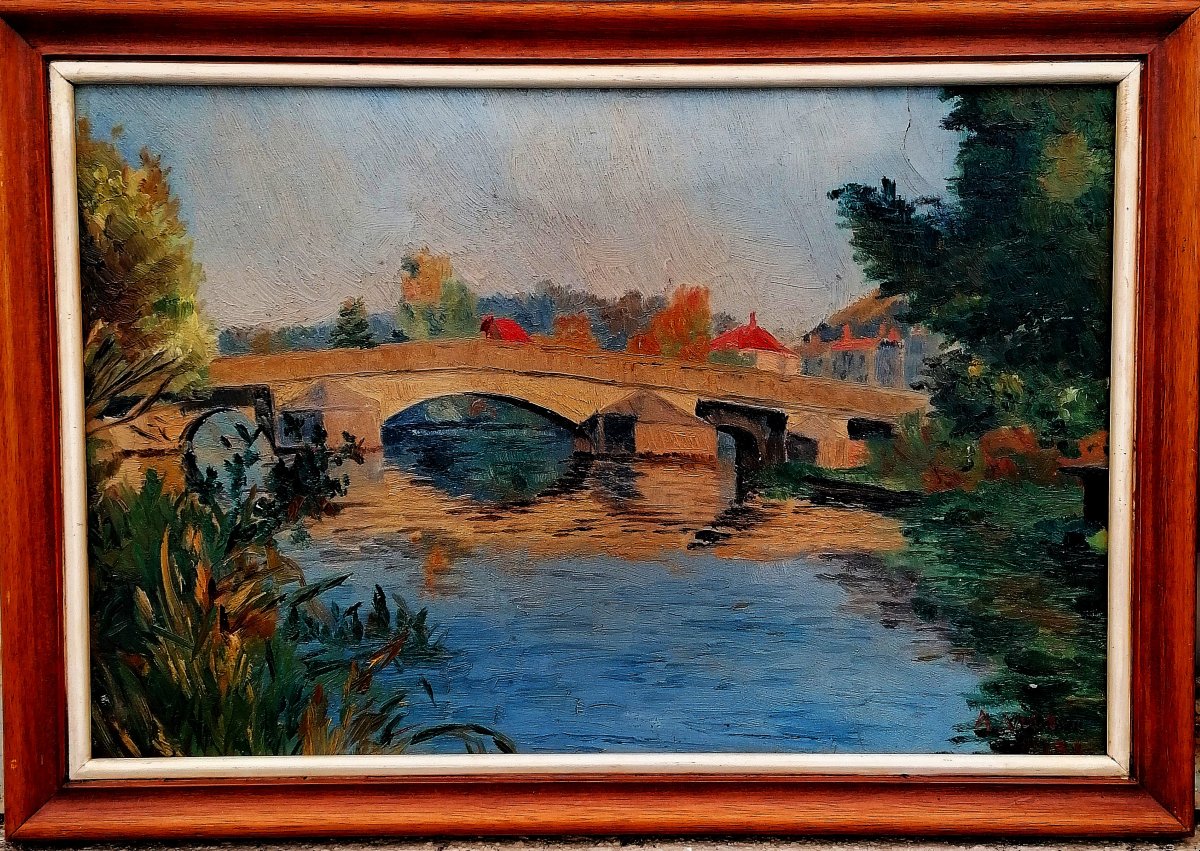 MAXIME PIERRE ANDRE VERDIER 1908-1987 - PAYSAGE POITEVINS - DATE 1931 - PEINTRE DE LA LUMIERE --photo-1