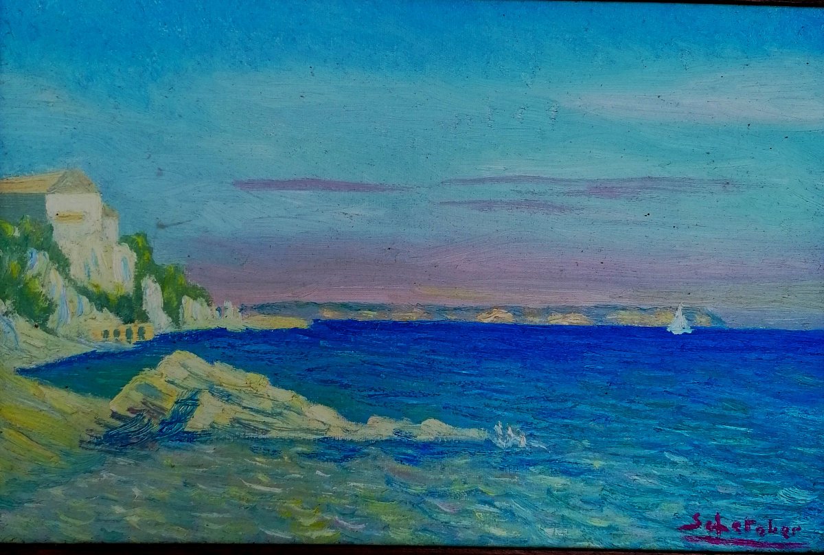 Oil On Canvas - Mediterranean Landscape - Early 20th Century - Signed -