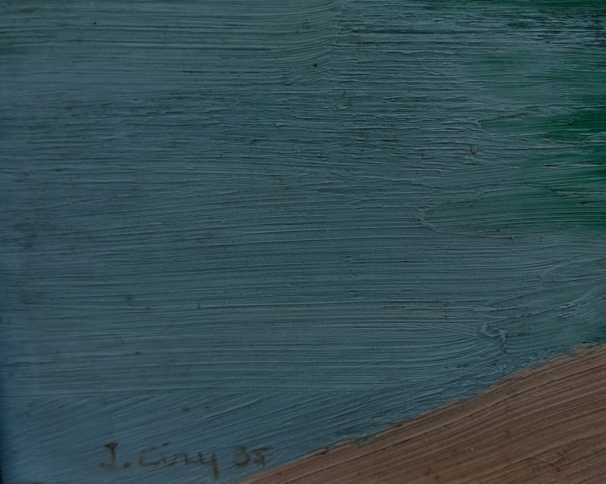 JACQUES CIRY - PAYSAGE DATE DE 1935 - HUILE SUR CARTON --photo-2