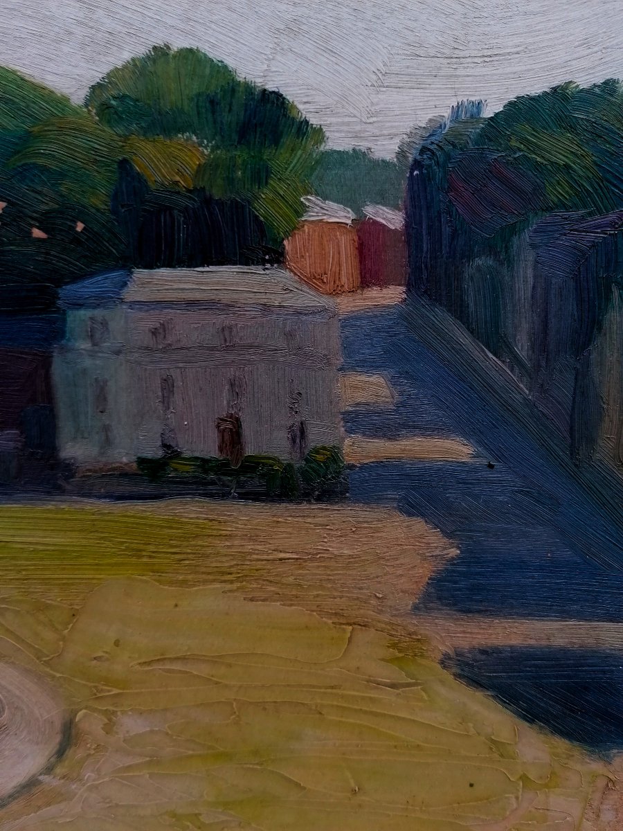 JACQUES CIRY - PAYSAGE DATE DE 1935 - HUILE SUR CARTON --photo-1