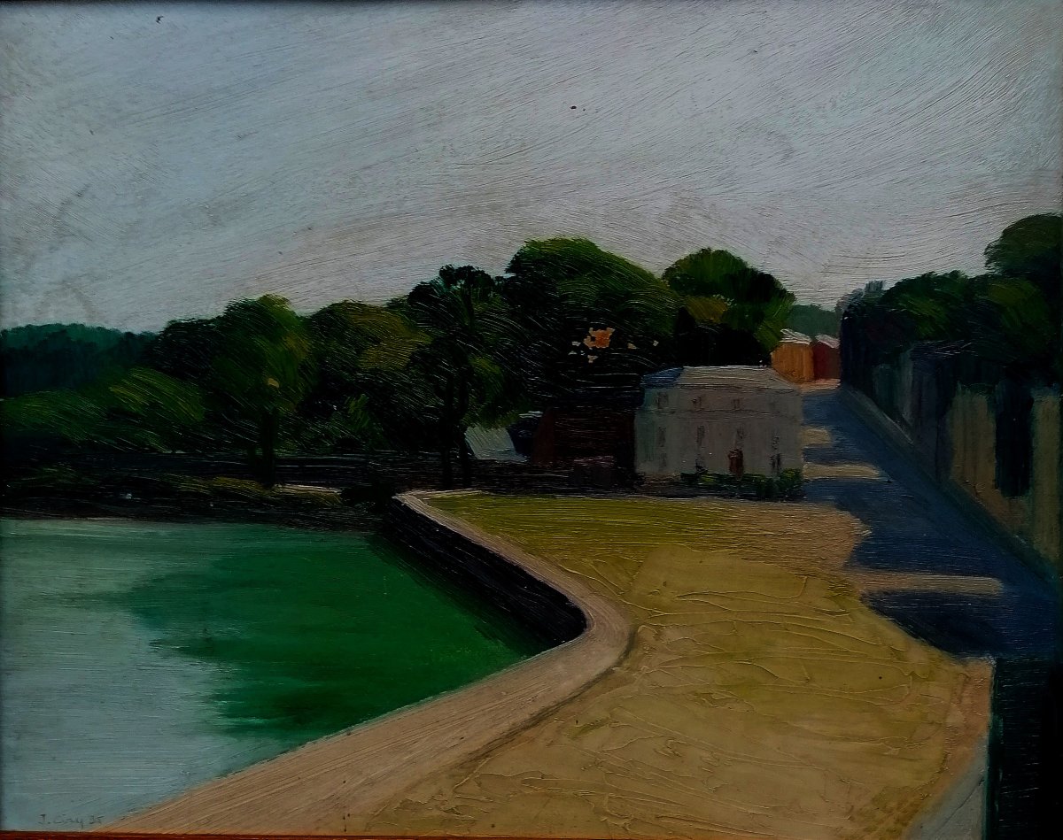 JACQUES CIRY - PAYSAGE DATE DE 1935 - HUILE SUR CARTON -