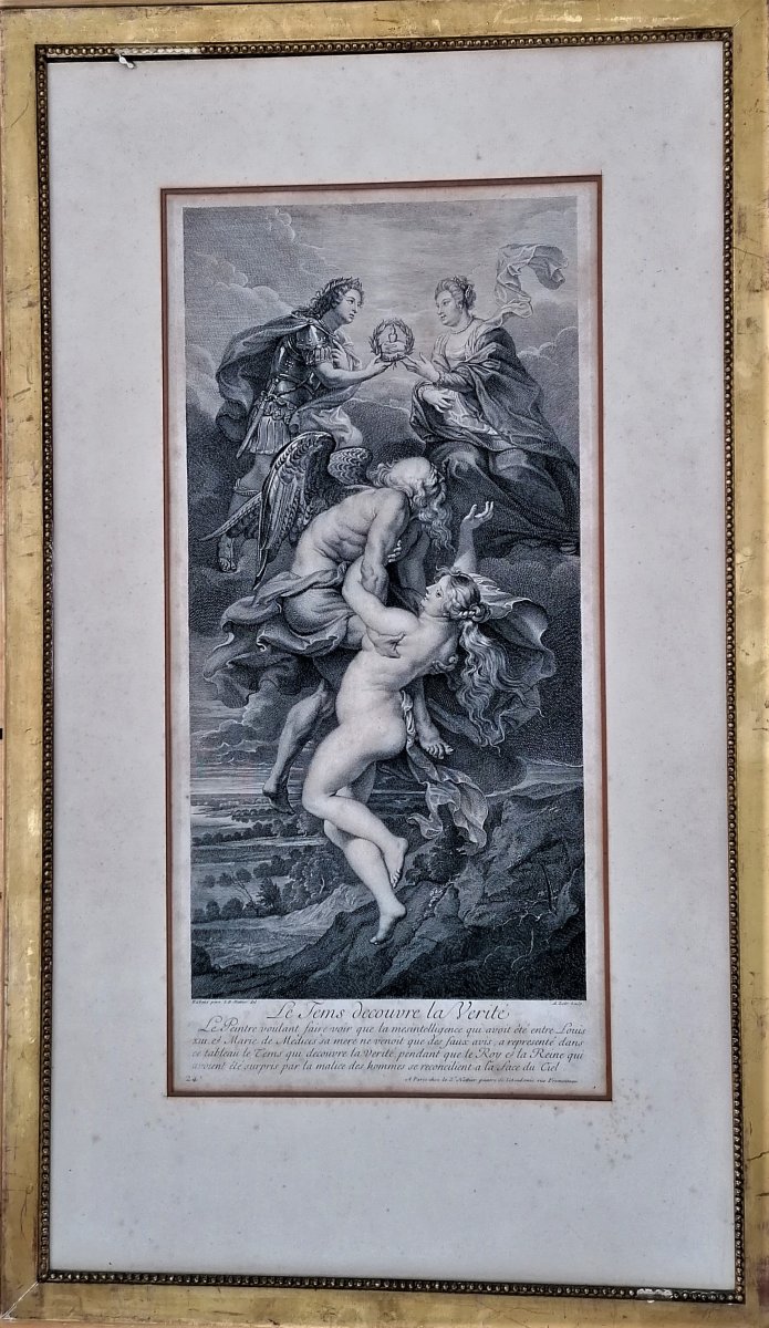 Engraving-paul Rubens-jean Marc Nattier-alexis Loir-le Tems Discover La Verite-marie De Medic--photo-2
