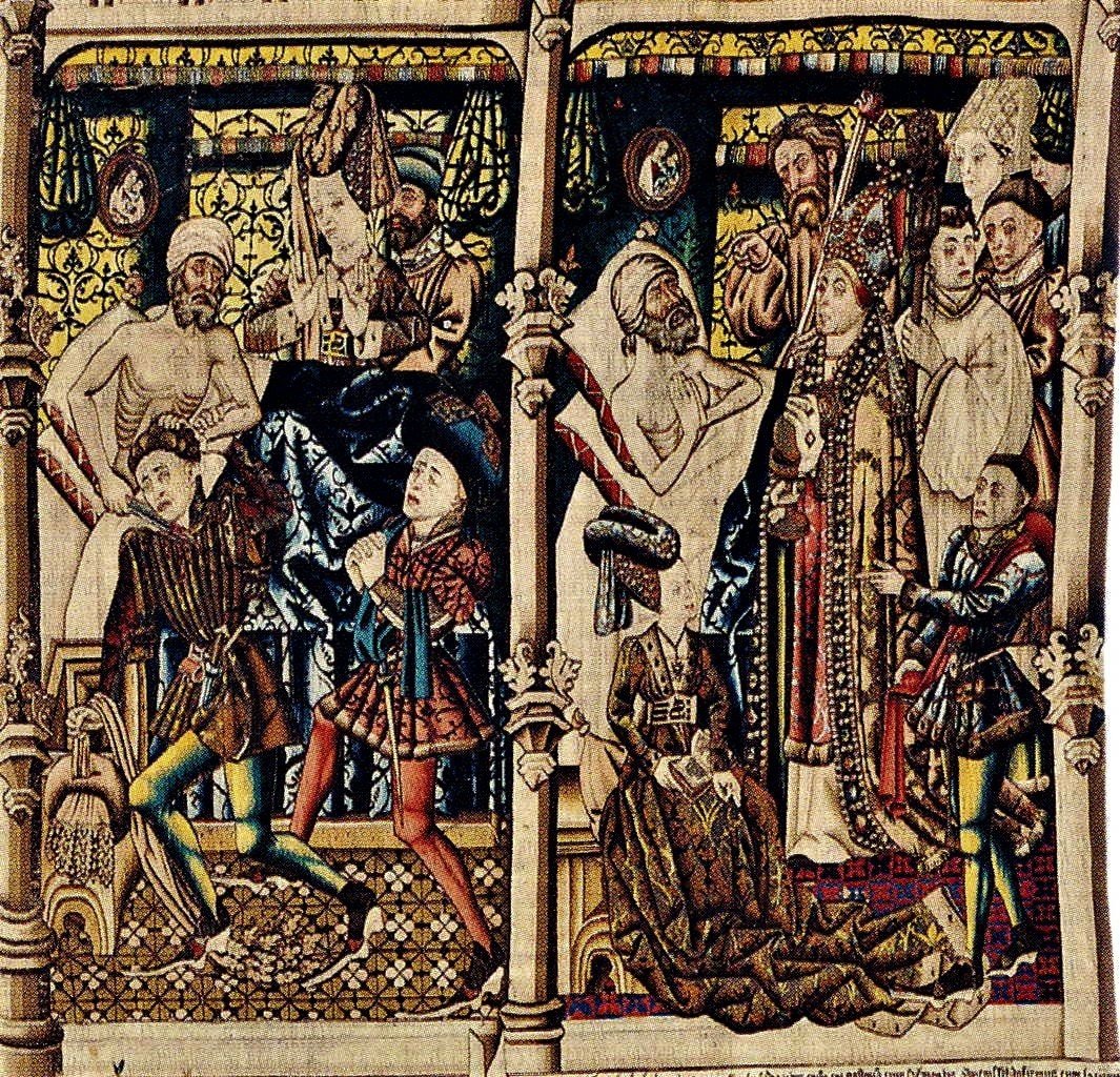 Watercolor - D Apres Rogier Van Der Weyden - Bruxelles - Bern - Herkenbald - Tapestry --photo-7