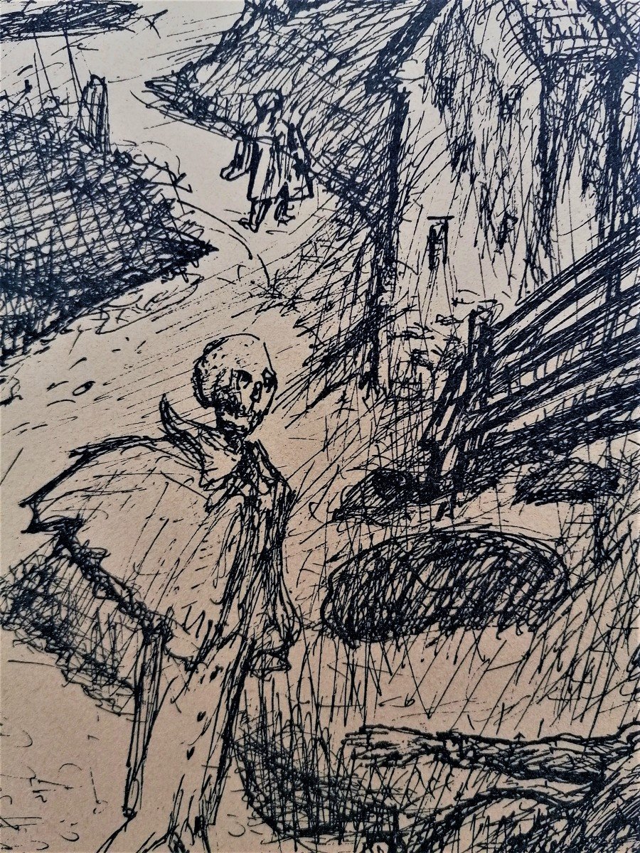 Alfred Leopold Isidor Kubin 1877-1959 - Lithographie - Ein Neuer Totentanz Vienne 1947 - 1/2-photo-4
