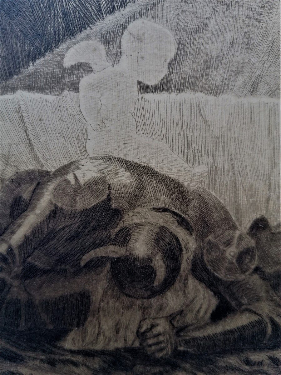 August Babberger - Dry Point - German Symbolist School - Beginning XX Eme --photo-4