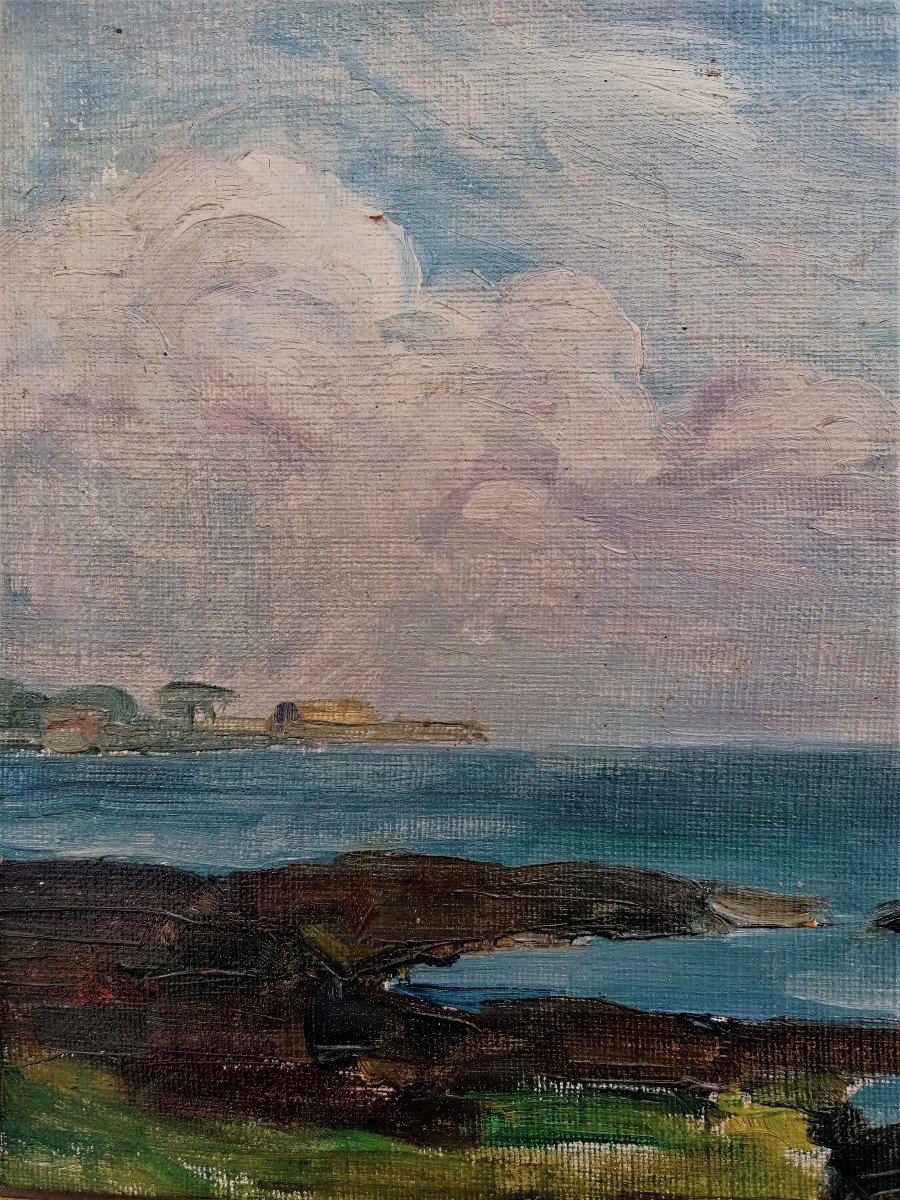 Anne-fanny Geney-laukens - Marine - Oil - Circa 1930 - Alsatian School --photo-3