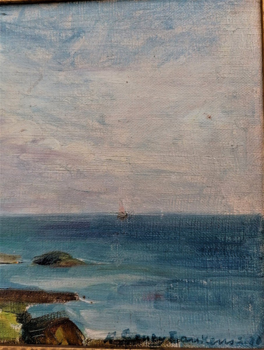 Anne-fanny Geney-laukens - Marine - Oil - Circa 1930 - Alsatian School --photo-4