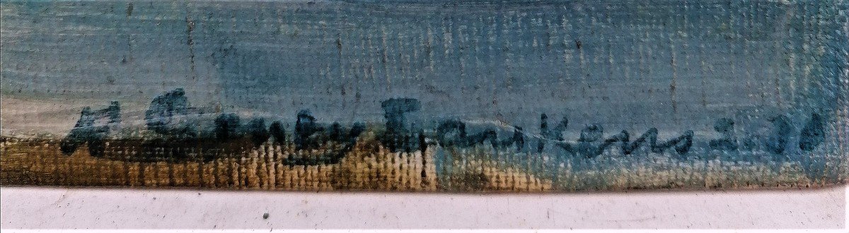 Anne-fanny Geney-laukens - Marine - Oil - Circa 1930 - Alsatian School --photo-2