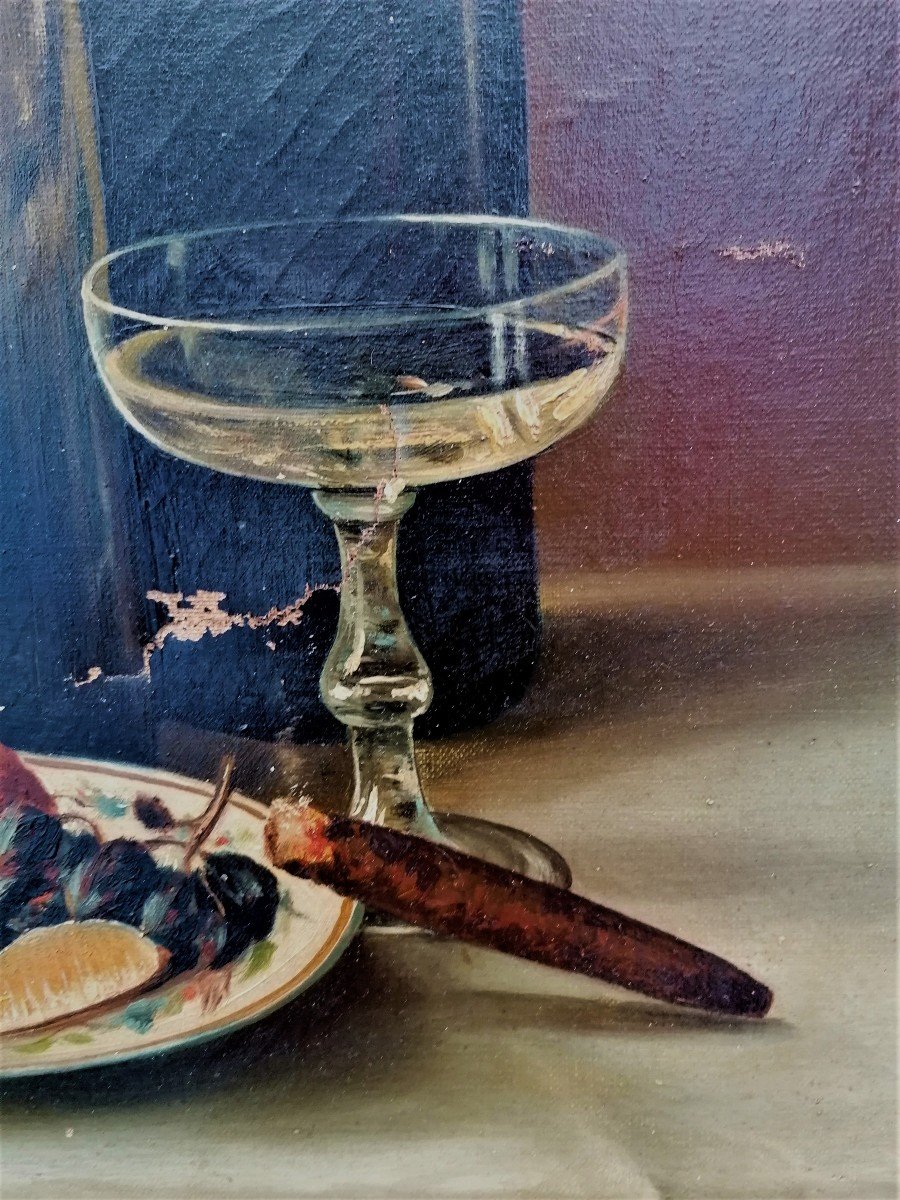 Nature Morte - J. Bourgeois 1905 - Champagne - Verzy - 58 X 80 Cm --photo-3