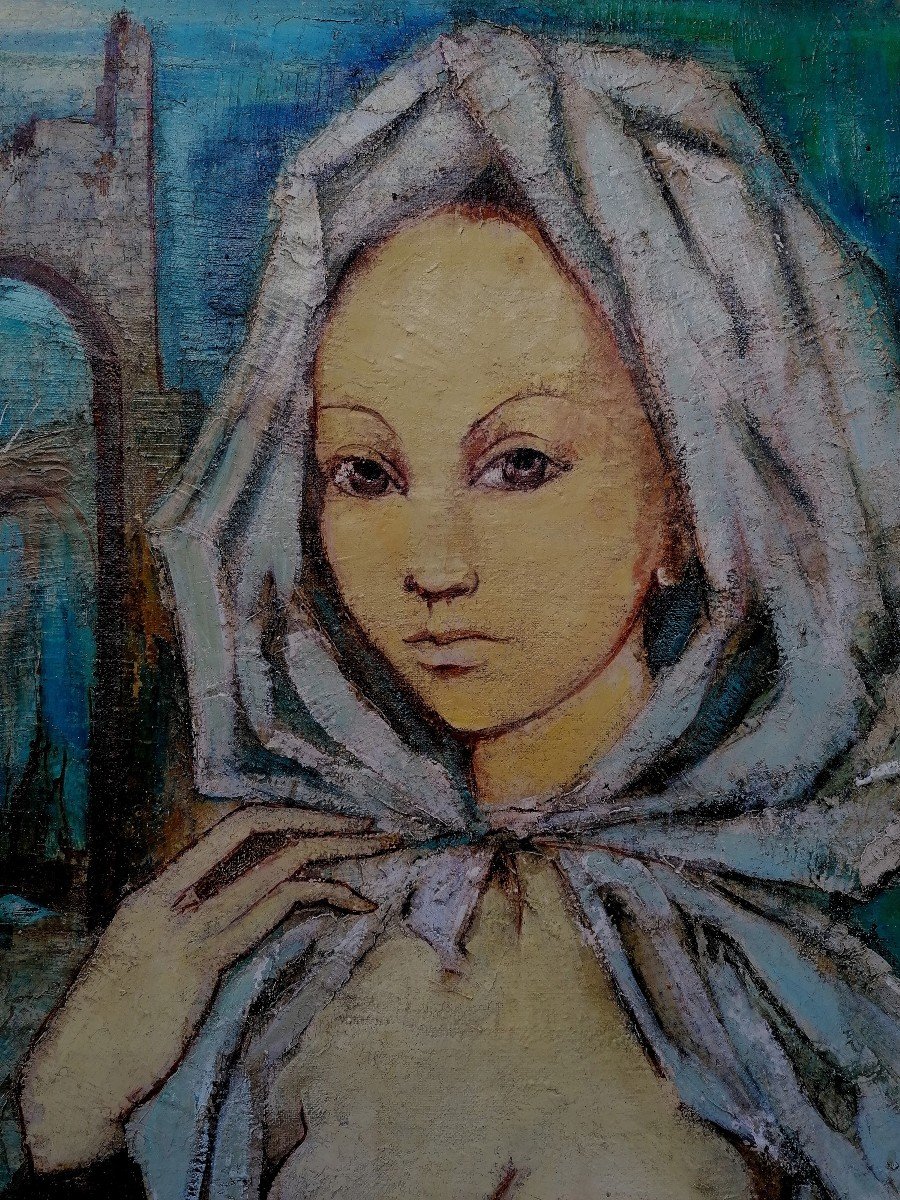 Marc Soudain - Symbolist School - Young Woman With A Bird - XX Eme Century - 80 X 54 Cm At Sight --photo-4