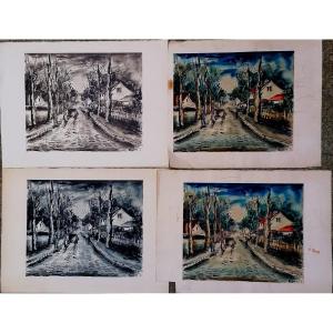 De Vlaminck - After The Storm - Four Color Essays For Lithography - Spitzer Edition