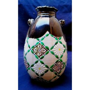 Vase En Grès De Kyoto Japon Période Edo - XIX ème Ou Plus Tot -