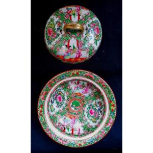 Bouillon Couvert En Porcelaine De Canton - Chine XIXème -