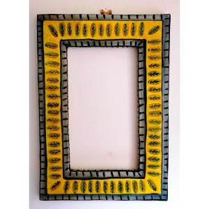 Jacques Et Juliette Laurent - Vallauris - Céramique - Cadre Pour Miroir - Circa 1960 - 42 X 30 