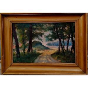 Oil On Panel - Play Of Shadow And Light - Signed Bertrand - 20th Century -