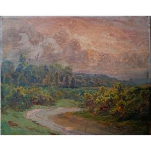 René Charles Louis Debraux - Landscape Of Saint Cast - Brittany - Gouache - Watercolor -
