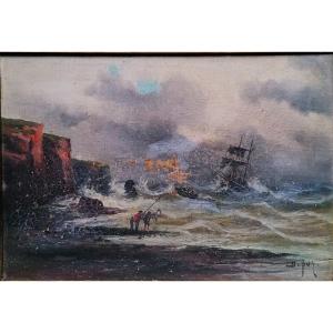 Oil On Canvas - Navy - Signed "dupuy" - 19th Century -