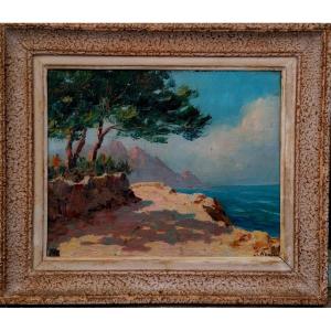 J. Adrian - Modern School - Provencal Landscape - Oil On Canvas - 20th Century -