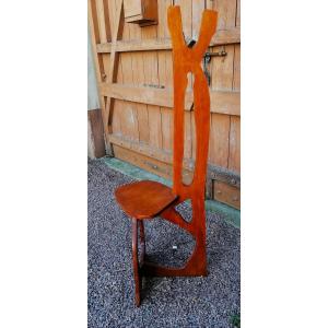 LAMPADAIRE ET TABLETTE - ART BRUTALISTE - BOIS - DESIGN - XXEME SIECLE - SCULPTURE ?