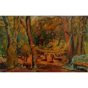 J. Guibert - Post Impressionist - Jeanine's Hammock - XXeme -