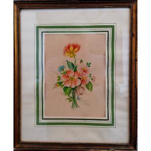 VITTORIO GUIDOTTI - AQUARELLE - BOUQUET DE FLEURS - XXEME - 2/3