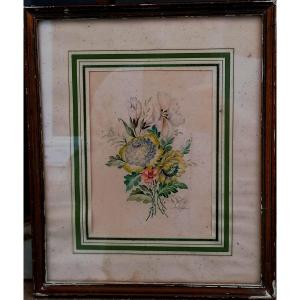 VITTORIO GUIDOTTI - AQUARELLE - BOUQUET DE FLEURS - XXEME - 3/3