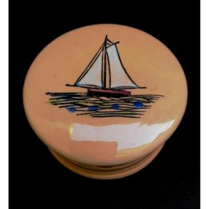 Emaux De Longwy - Powder Bowl - Rare Art Deco Decor -