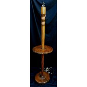Solid Wood Floor Lamp - Dlg By Charles Dudouyt - 1940–1950 -