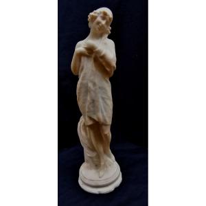 SCULPTURE ART DECO - PORTRAIT D'UNE ELEGANTE - EAU PETRIFIEE OU CALCAIRE - CIRCA 1930 -