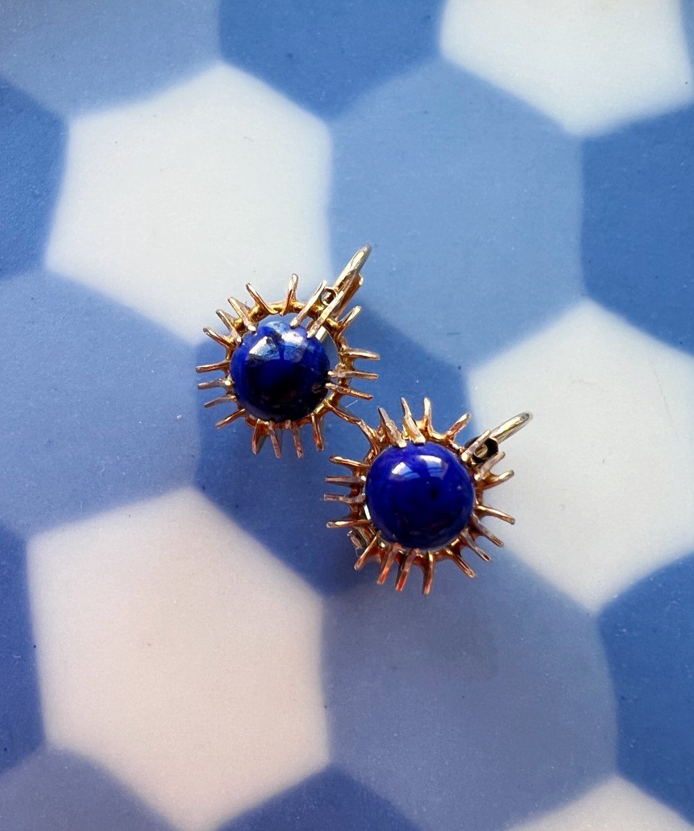 Beautiful 14k Gold Lapis Lazulis Earrings earrings
