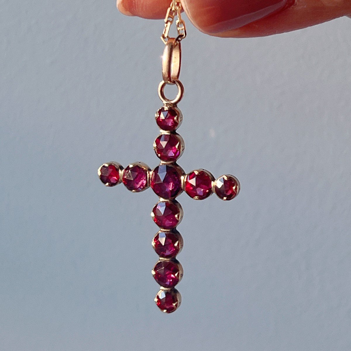 Pendentif croix argent 925 et zirconias