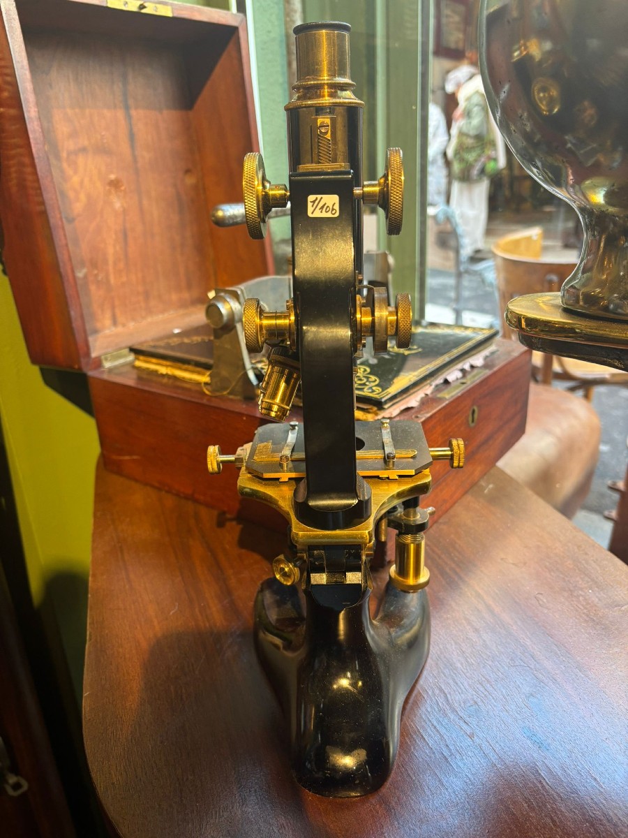 Microscope optique ancien de type laboratoire / biologiste-photo-2
