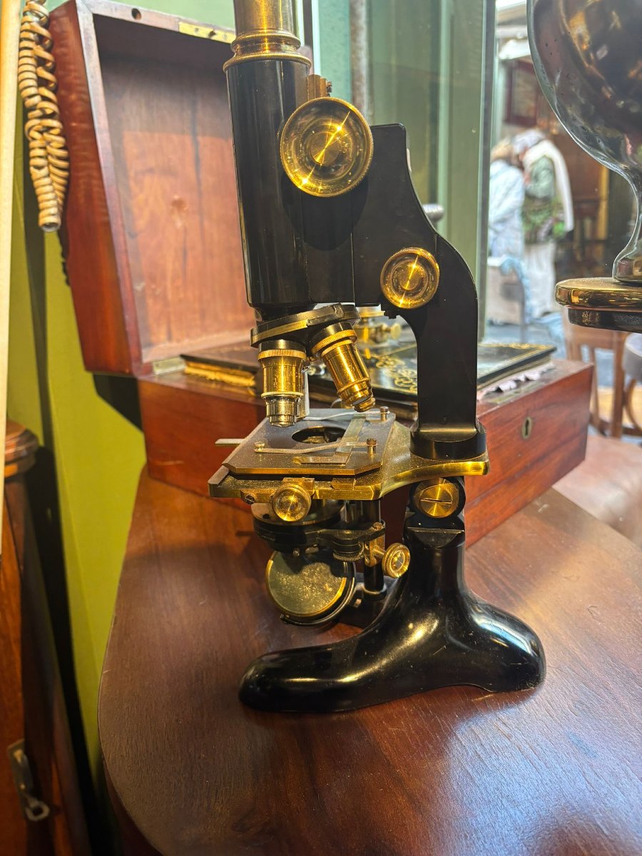 Microscope optique ancien de type laboratoire / biologiste-photo-3
