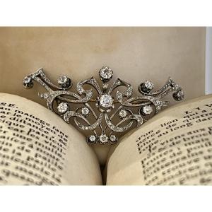 Art Nouveau Brooch/pendant In Gold, Platinum, Old-cut And Rose-cut Diamonds, Circa 1900