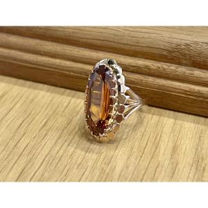 6-carat Citrine And Rose Gold Ring