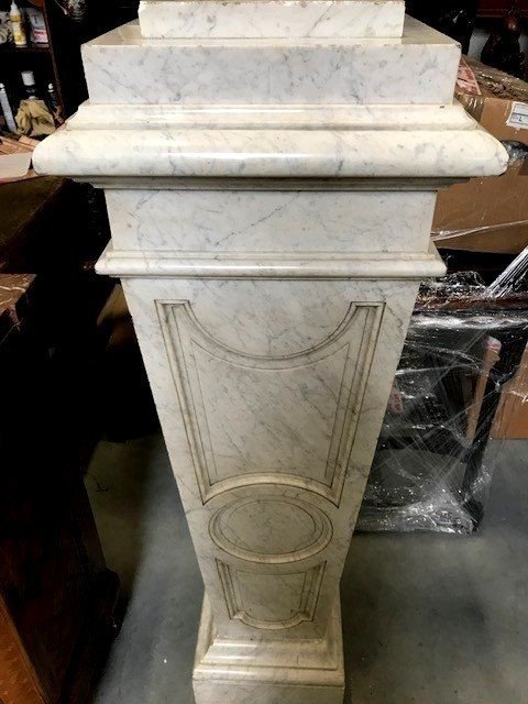 Pair Of Neoclassical Marble Pedestals-photo-4