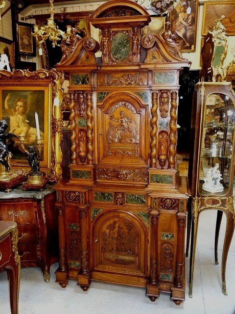 Renaissance Style Wallnut Cabinet-photo-8