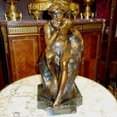Bronze Sculpture "the Thinker"-photo-2