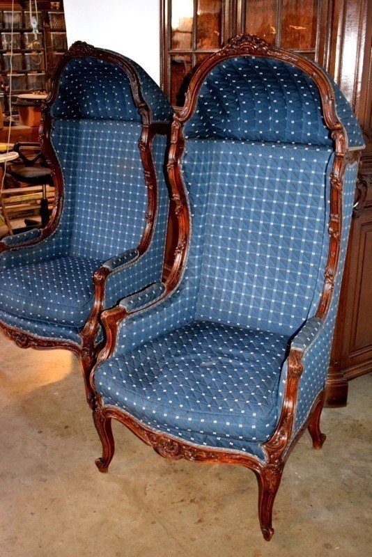 Pair Of Confessional Armchairs ;19th Century-photo-2
