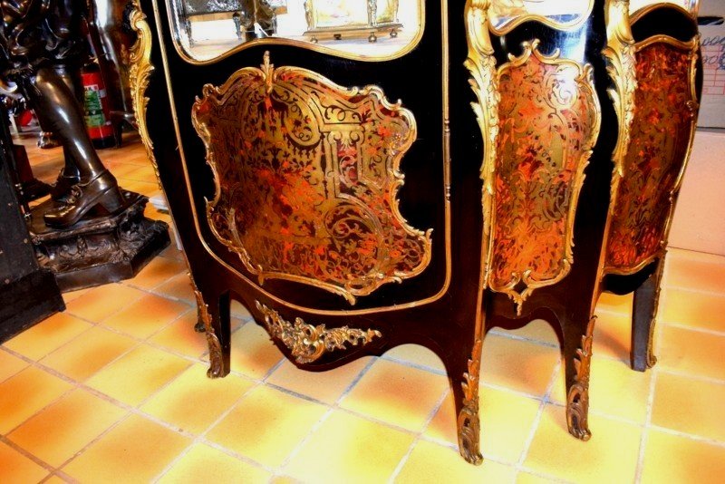 Rare Vitrine En Marqueterie Boulle-photo-2