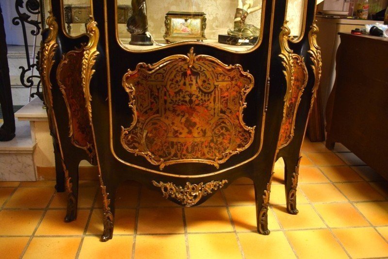 Rare Vitrine En Marqueterie Boulle-photo-2