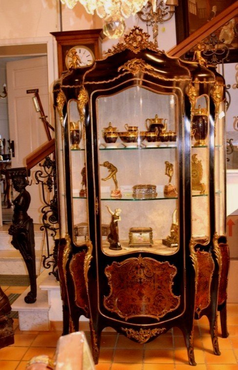 Rare Vitrine En Marqueterie Boulle-photo-8