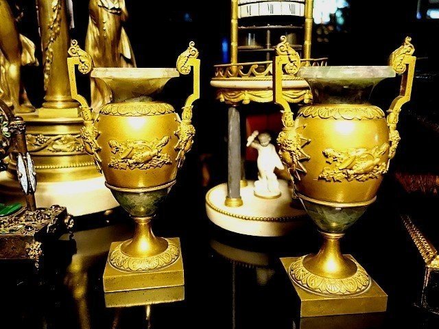 Rare Pair Of  Vases Around 1810-photo-3