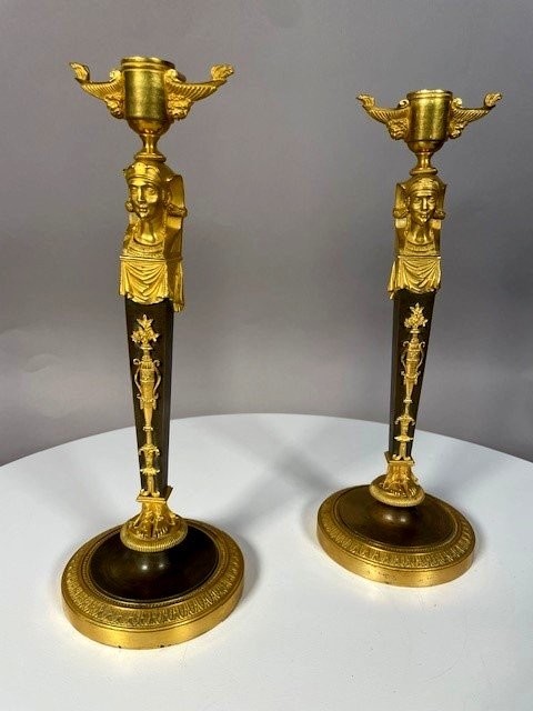 Pair Of Candlesticks From The Early 19th Century -photo-2