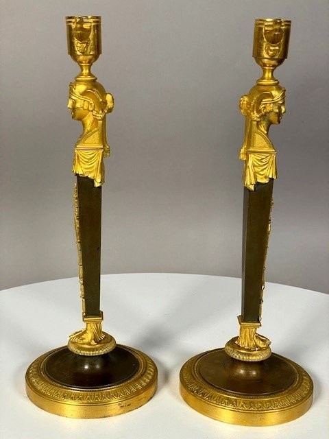 Pair Of Candlesticks From The Early 19th Century -photo-3