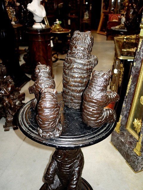 Swiss Carved Wooden Tobacco Table-photo-6
