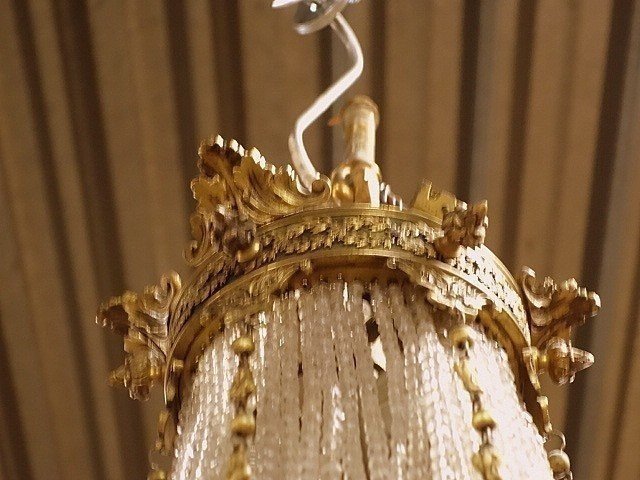 Pearl Bag Or "mongolfière" Chandelier -photo-4