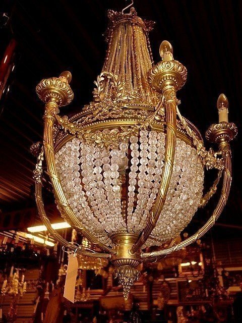 Pearl Bag Or "mongolfière" Chandelier -photo-3