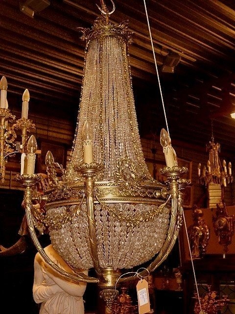 Pearl Bag Or "mongolfière" Chandelier -photo-4