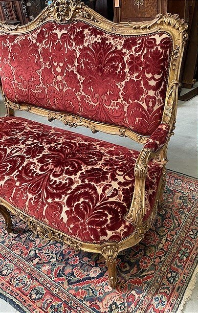 Gilded Wooden Sofa-photo-6